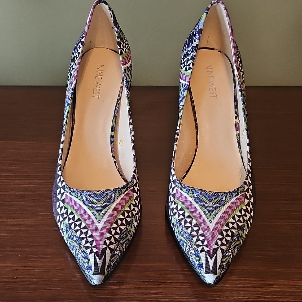 Nine West Geometric Multicolor Heels